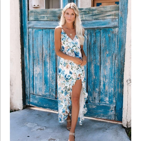 VICI Tranquility Floral Ruffle Maxi Dress - Large - Picture 2 of 8